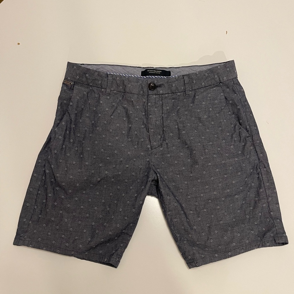Scotch & Soda Gray Flat Front Casual Shorts